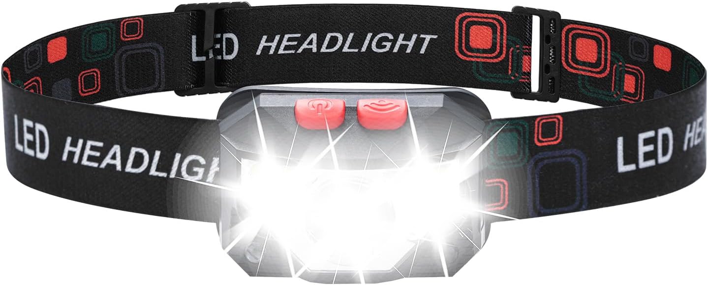 GRIFEMA Lampe frontale LED rechargeable avec voyant rouge