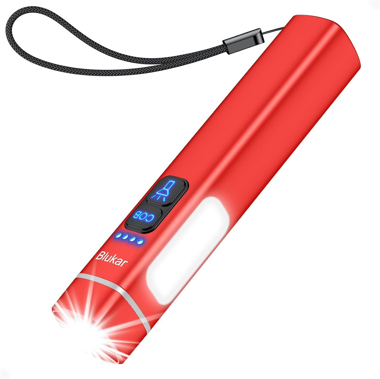 Blukar Lampe Torche LED avec COB Lumière, Lampe de Poche Ultra Puissante