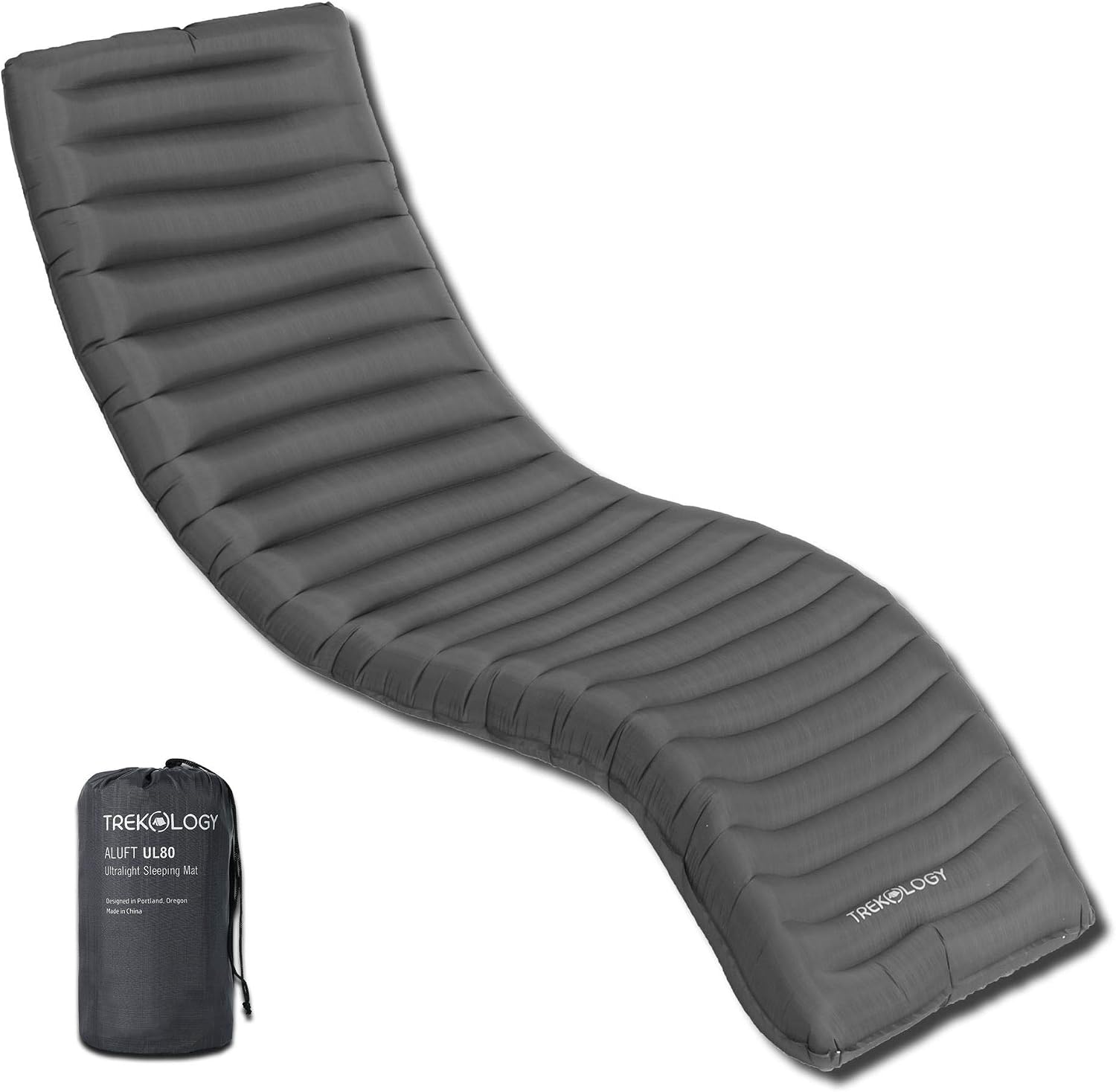 Trekology UL80 Tapis de Camping, Matelas de Camping Gonflable, Matelas de Camping Gonflable, Tapis de Camping, Tapis de Camping léger, Matelas Enroulable pour lit Simple