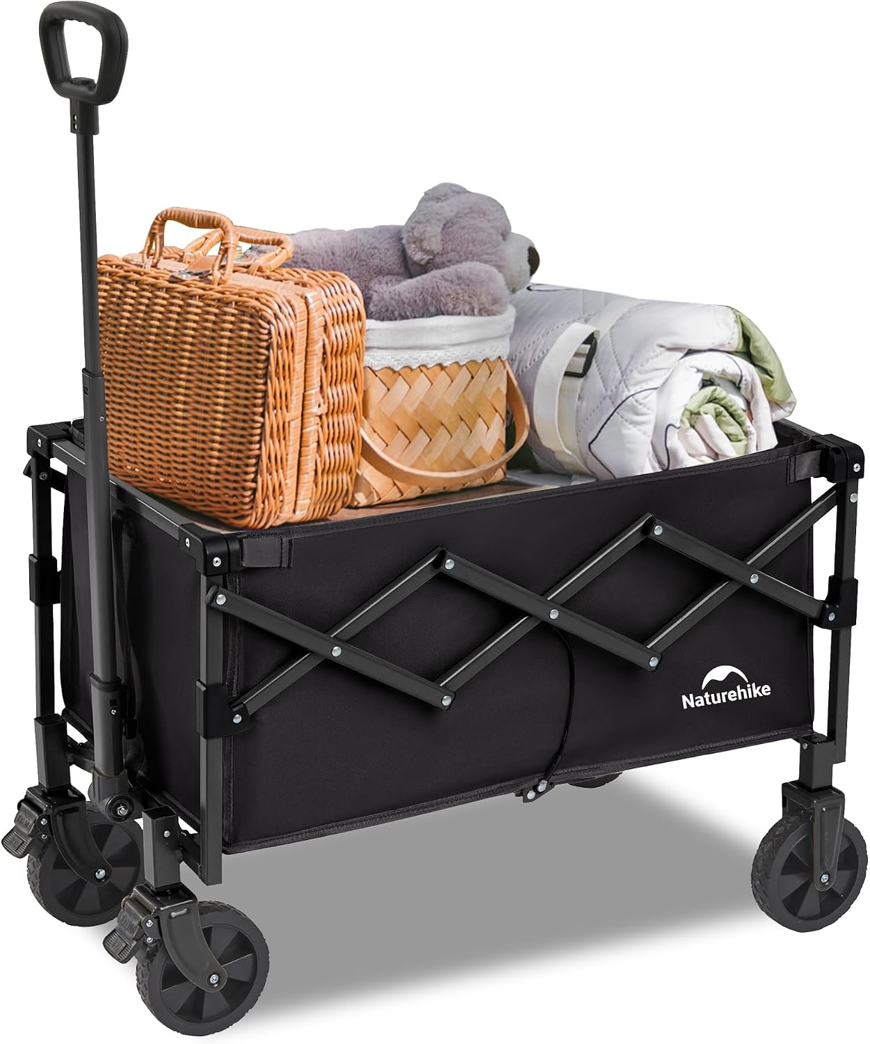 Naturehike Chariot à Main Pliable Charge maximale 120 kg Très Grande capacité en Plein air Pliable avec Chariot réglable pour Le Camping, Le Shopping, la Plage