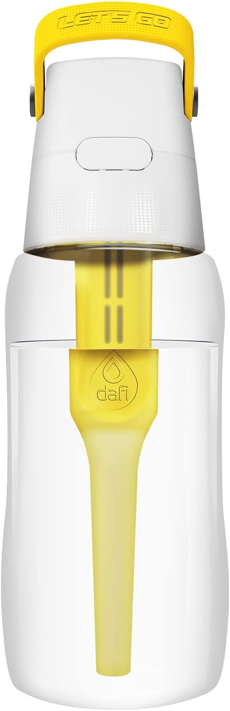 Dafi Gourde Filtrante SOLID, 1 Filtre à Charbon Actif, Turquoise 0,5 L - Sans BPA Bouteille d'eau, Filtre le Chlore et autres contaminants - Gourde Sport, Gourde Paille, Bouteille d'eau de Sport