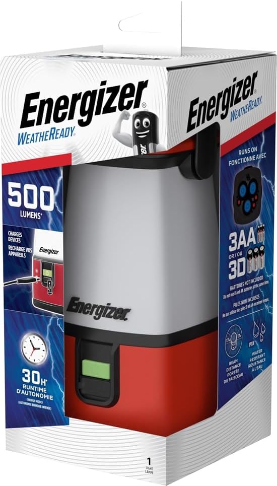Energizer Lampe Camping LED 360 PRO, IPX4 Étanche Lumière Tente, Ultra