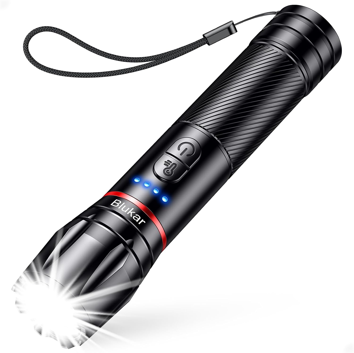 Blukar Lampe Torche LED 2 Couleurs, 2000L Lampe de Poche Ultra Puissante