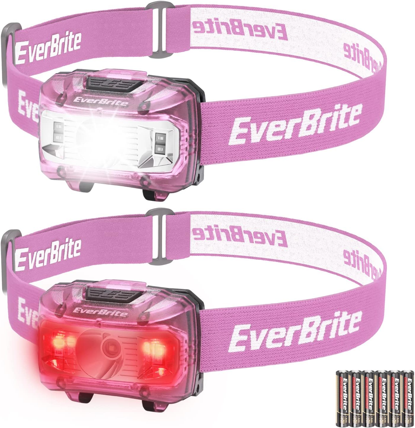 EverBrite Lampe Frontale avec 3 Lumières Blanche, Rouge et Verte