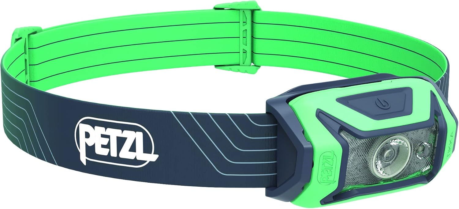 PETZL - Lampe frontale TIKKA - Trois niveaux d'éclairage blanc, Gris, 350 lumens