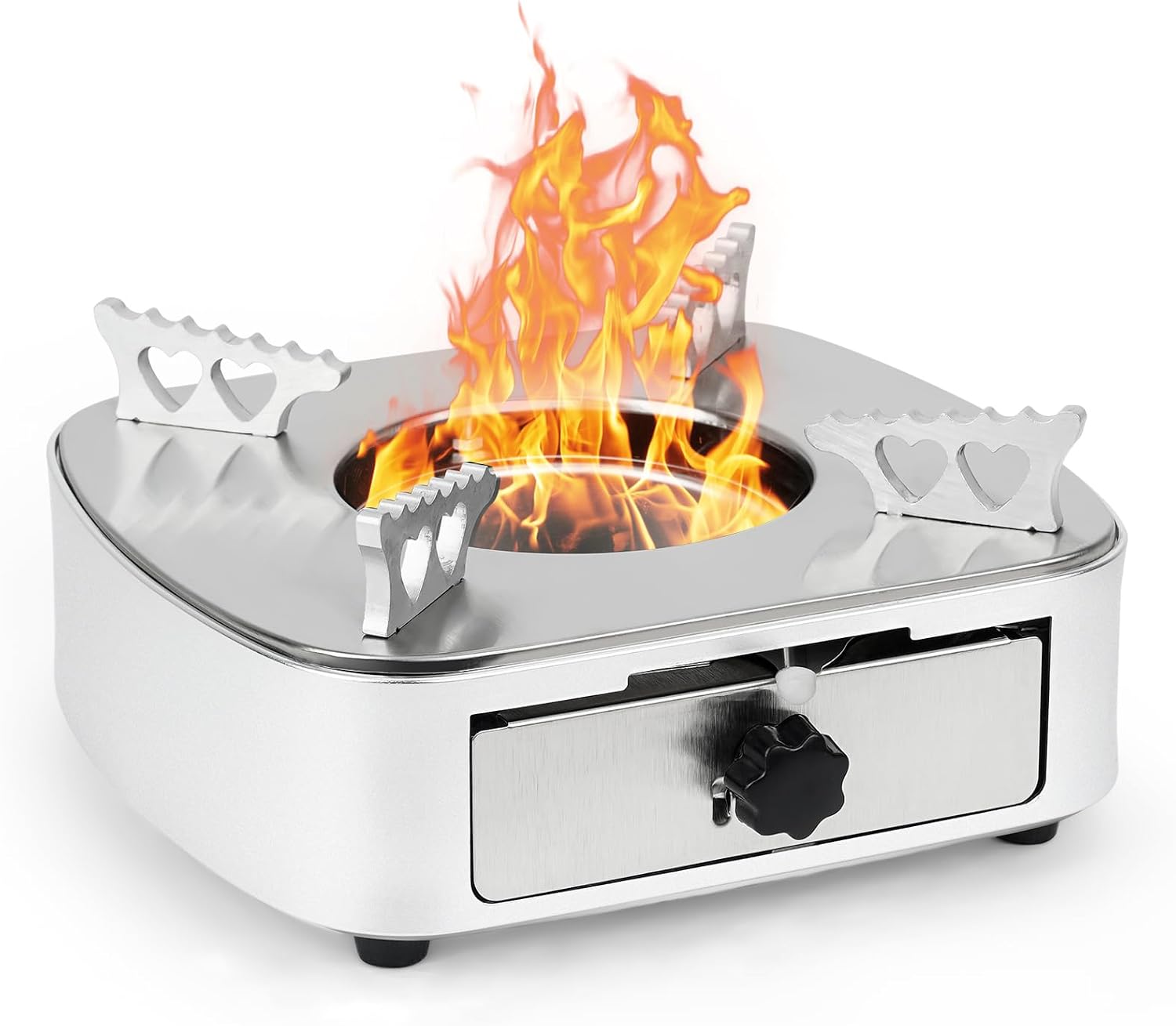 onlyfire Mini Réchaud à Alcool, Réchaud à Alcool Portable, Brûleur à Alcool Camping en Acier Inoxydable, Réchaud de Camping pour IntéRieur ExtéRieur Randonnée Pique-Nique Barbecue Trekking, Argent
