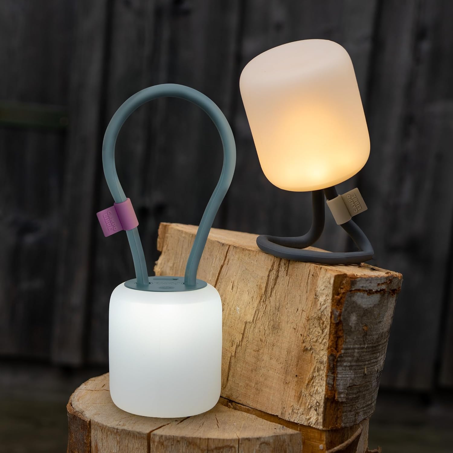 Campo Libre.® LENI Lampe de Camping – Lumiere Exterieure avec Poignée Flexible, Lampe LED Dimmable, Lanterne IPX4, 200 h d’Autonomie, Coque SqueezeShell Incassable, Recharge USB-C, Rectangle, Vert