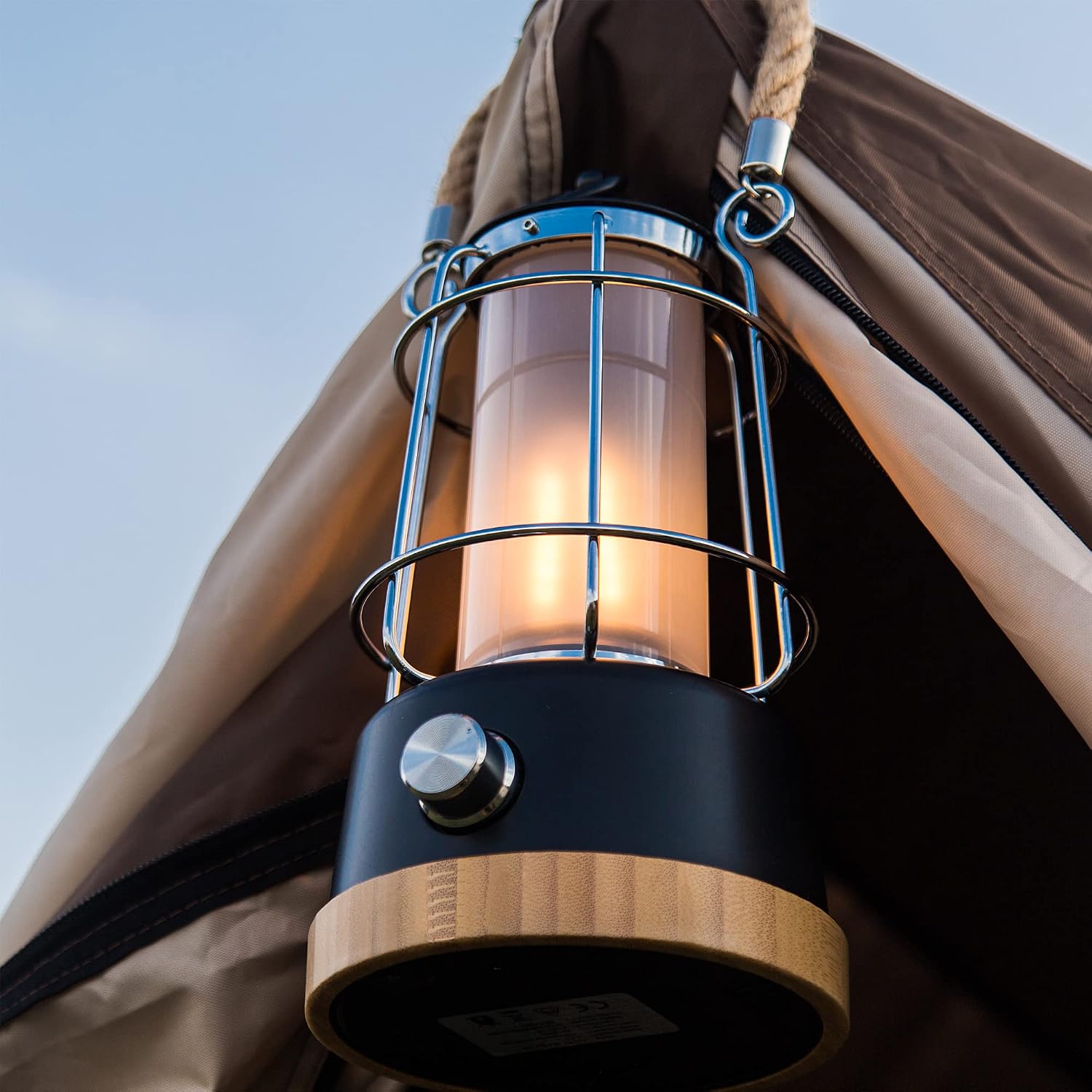 HARPER LIVING Lanterne LED rechargeable de style rétro, 6 W, 370 lumens, 5 000 mAh, à intensité variable, à changement de couleur, pour le salon, le jardin, le camping, la pêche, la randonnée