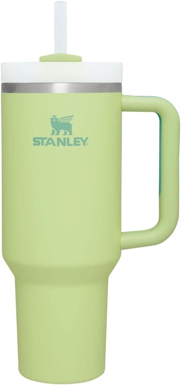 STANLEY Quencher H2.O FlowState™ Gobelet isotherme sous vide en acier inoxydable avec couvercle et paille, pour eau, thé glacé ou café, smoothie et plus encore, jade (10-10826-036)