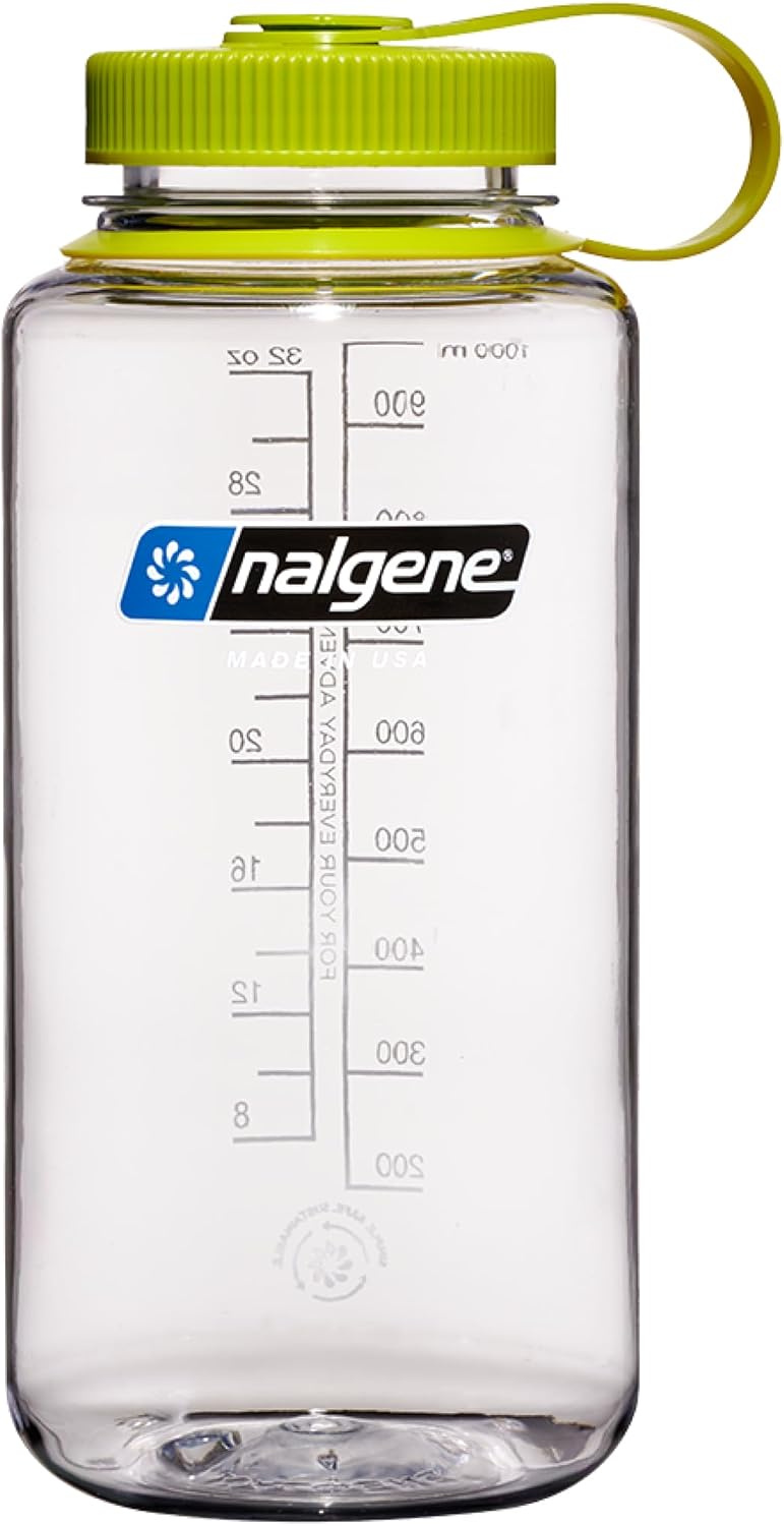 Nalgene Sustain Tritan Bouteille d'eau sans BPA fabriquée avec Un matériau dérivé de 50% de déchets Plastiques, 946 ML, Large Ouverture, Transparent