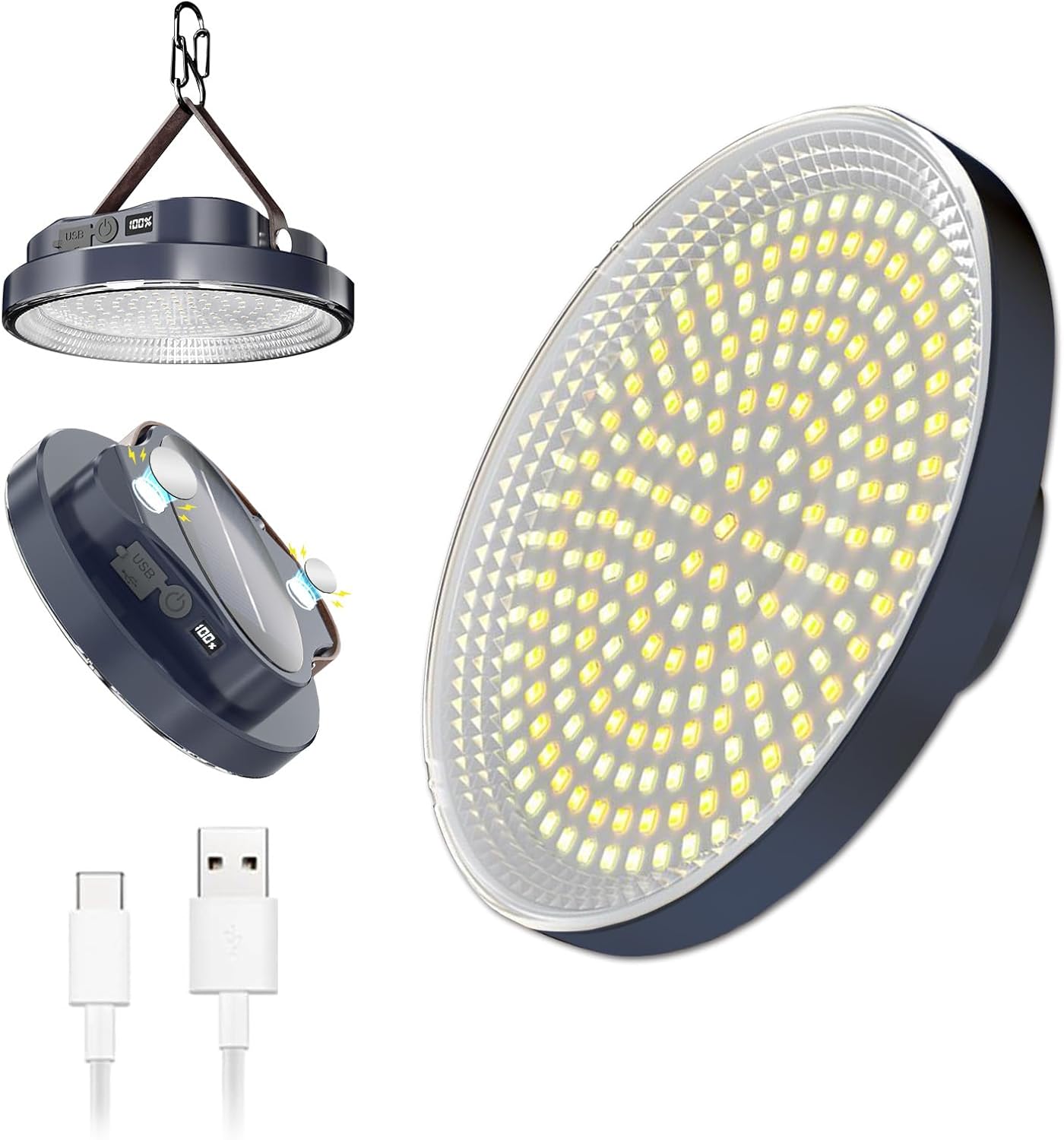LETOUR Lampe Camping Rechargeable 1500LM 127Leds Lanterne Camping Torche