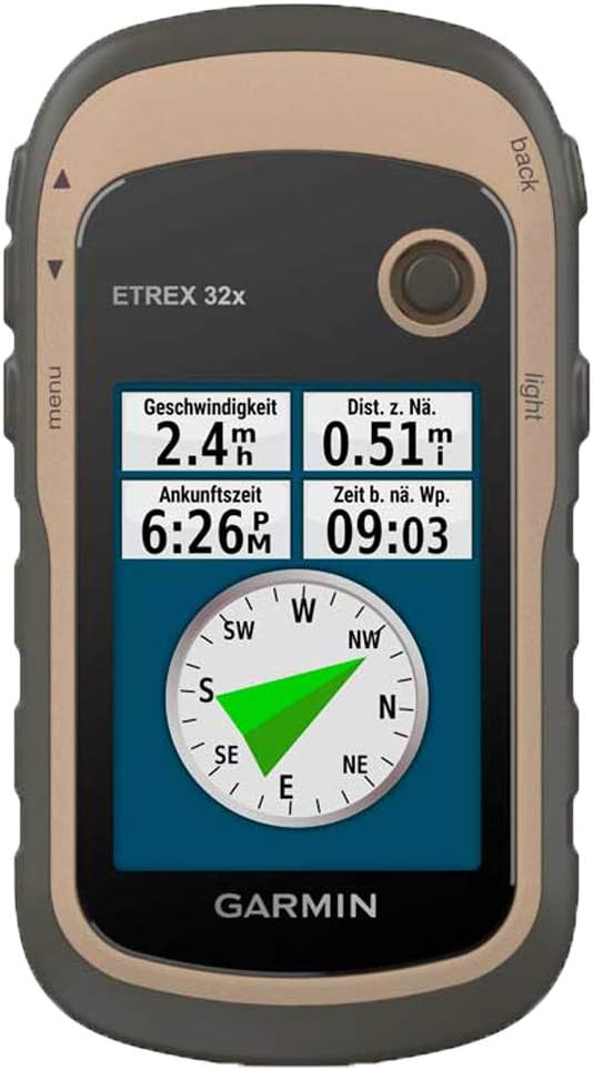 Garmin - eTrex 32x - GPS de randonnée avec cartographie TopoActive Europe préchargée avec Routes et sentiers routables - Compas électronique et altimètre barométrique - Vert