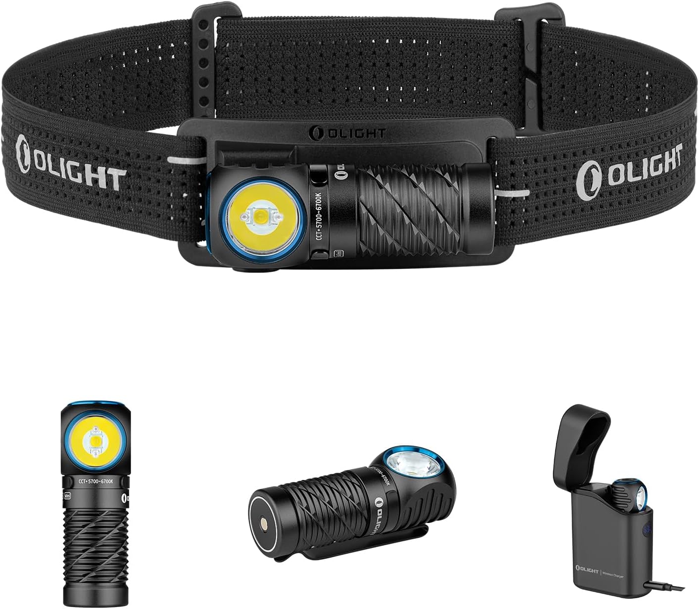 OLIGHT Perun 3 Mini Kit LED Lampe Frontale 1250 Lumens, 60 Jours Max