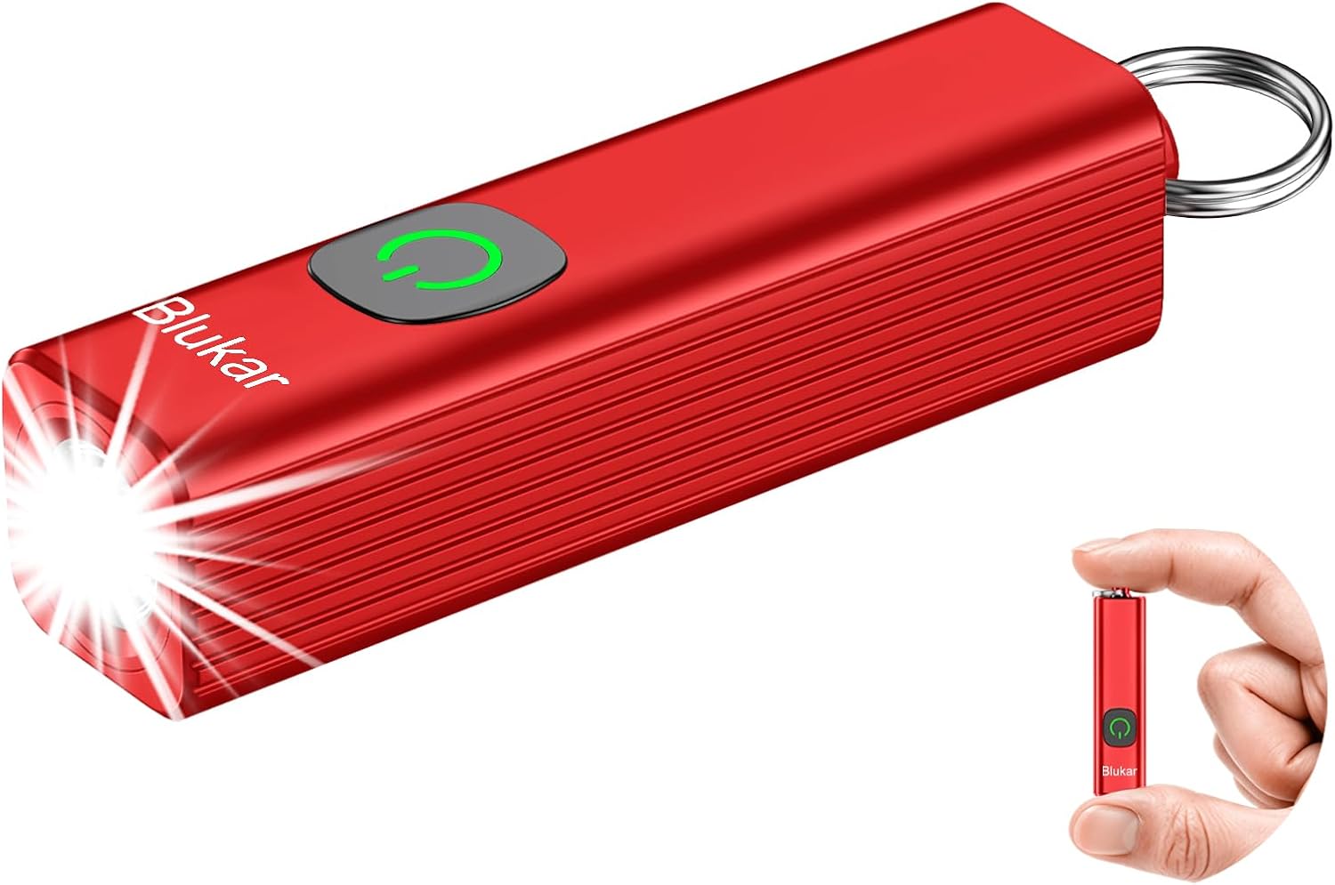 Blukar Mini Lampe Torche LED Rechargeable,EDC Mini Lampe de Poche Porte-clé